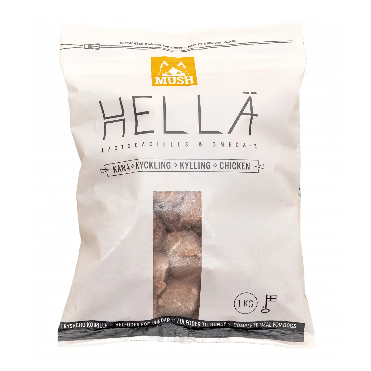 MUSH HELLÄ Kylling 1 kg - Naturligt råfoder til hunde
